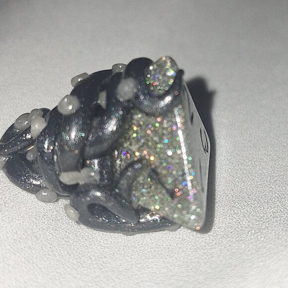 Artisan Handmade DnD D4 Holographic Dice Resin Pendant with Polymer Tentacles - Picture 8 of 8